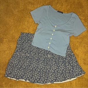 Brandy Melville Blue Top and Skirt